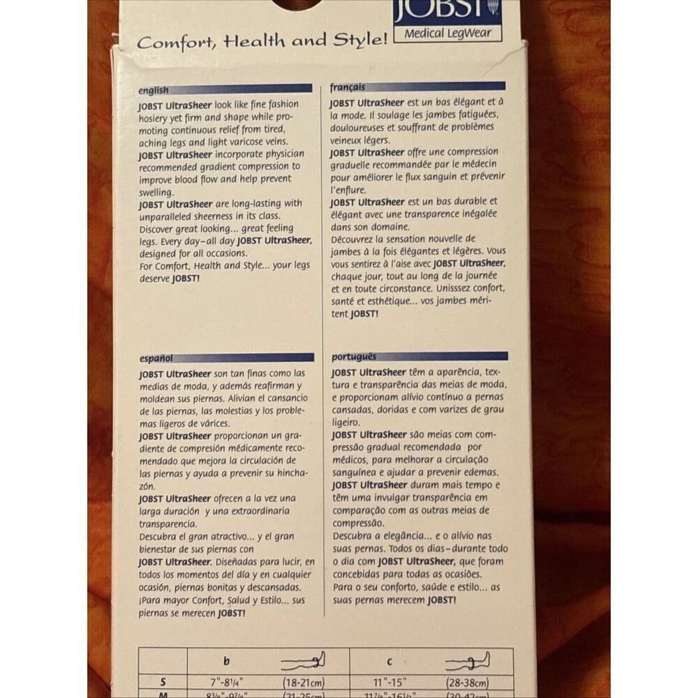 Jobst Medical Legwear Ultra Sheer‎ Knee Stockings Small Midnight Navy 15-20mmHg